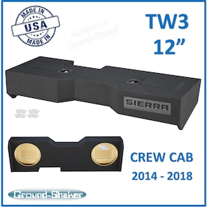 GMC Sierra Crew-Cab 2014 - 2018 TW3 JL Audio 12&quot; Dual Subwoofer Enclosure