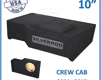 Chevy Silverado Crew-Cab 2014-2018 10&quot;Single Sub Box Dual 10&quot; Subwoofer Enclosure