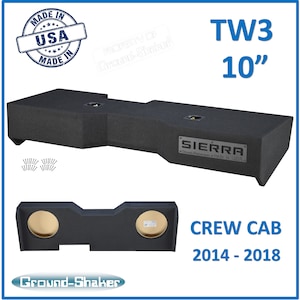 GMC Sierra Crew-Cab 2014 - 2018 TW3 JL Audio 10&quot; Dual Subwoofer Enclosure