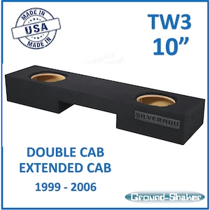 Chevy Silverado Extended Cab 1999-2006 10&quot; Dual Sealed JL Audio TW3 Sub Box Subwoofer Enclosure