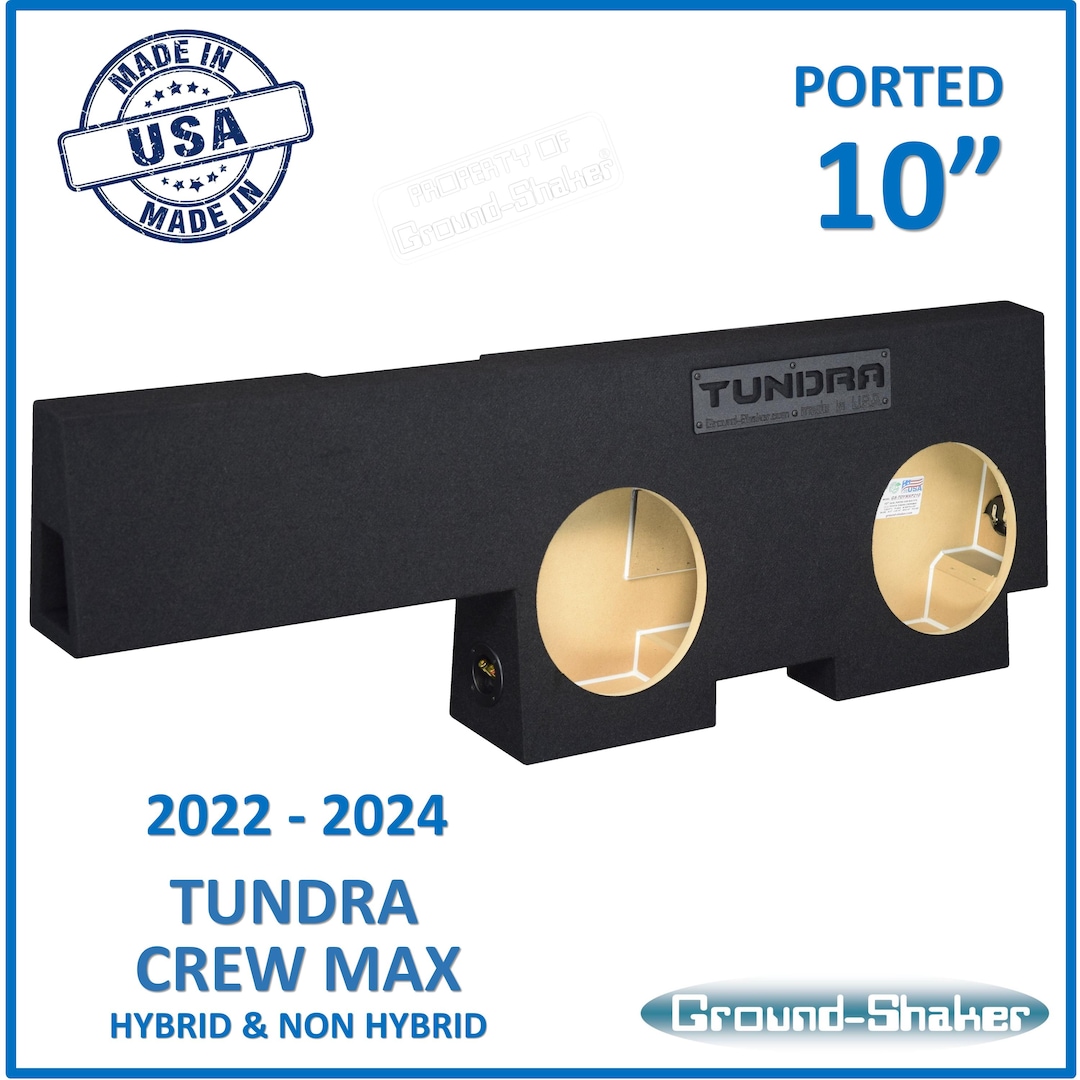 SubWoofer Box Chevy Silverado Gmc Sierra 19-24 Crew Cab 2X10 Woofers Ported