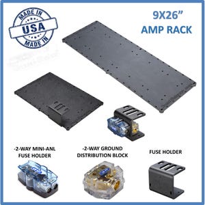 Amplifier Holder Amp Rack Amp Holder Dual Fuse Holder Size 9X26 car Audio Amp subwoofer enclosure accessories speaker box home audio
