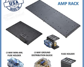 Support d'amplificateur Support d'ampli pour rack Double porte-fusible Taille 9X26 Amplificateur audio de voiture Accessoires de boîtier de subwoofer Boîte de haut-parleur audio domestique
