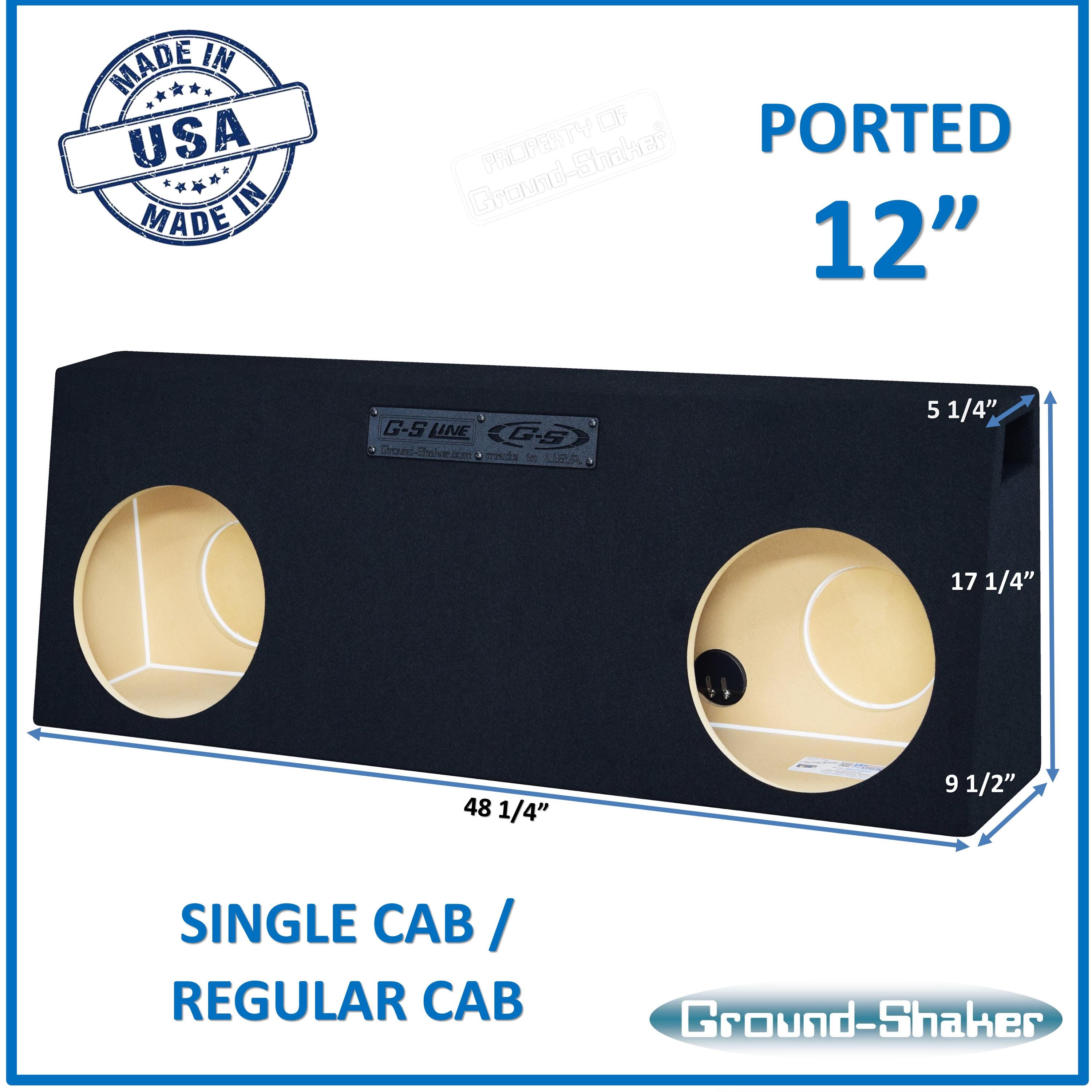 Single Cab/ Regular Cab 12" Dual Truck Ported Sub Box Vented Subwoofer ...