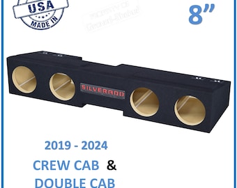 Ground Shaker Chevy Silverado 2019-2024 Crew Cab and Double Cab 8&quot; Quad RED Subwoofer Enclosure