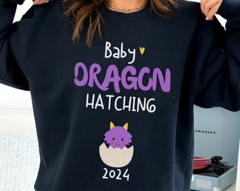 Baby Announcement 2024, Dragon Egg Sweatshirt For New Mom Gift, Pregnancy Reveal, Cute Baby Shower Gift, Chinese New Year Of the Dragon, CNY