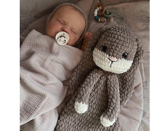 Gehaakt konijntje, zacht knuffelspeeltje, knuffeldier, babykonijntje dekbed, babyshowercadeau, konijntje slaapspeelgoed, babyknuffeldeken speelgoed