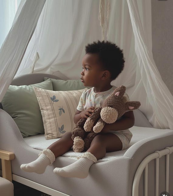 Crochet Donkey Lovey, Soft Plush Snuggler Toy, Stuffed Donkey Toy