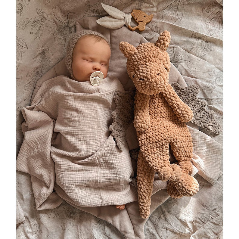 Crochet dragon toy,soft snuggler stuffed dragon,newborn baby gift comforter, baby shower gift, dragon sleeping toy, nursery decor,cuddle toy 429 - Camel