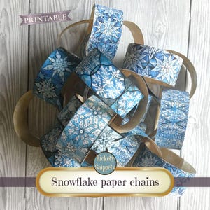 Christmas paper chains, paper Christmas decorations, Christmas paper craft kit, DIY Christmas decorations, printable Christmas decorations