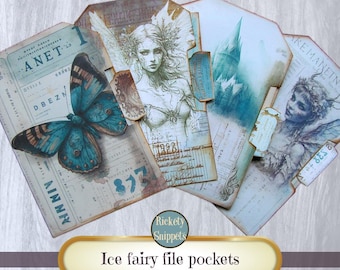 Fairy junk journal digital download, junk journal file pockets, junk journal pockets, fantasy junk journal printables
