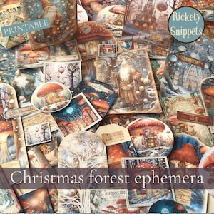 Christmas junk journal ephemera, printable Christmas ephemera for scrapbooking, junk journal envelopes, Christmas tags, digital journal kit