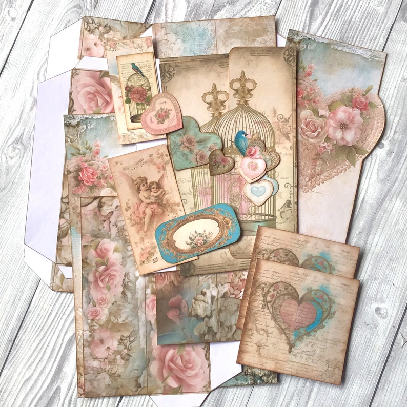 Shabby Valentine Ephemera Box | Decorative Gift Box for Junk Journals ...