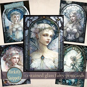 Fairy postcards, whimsical fairy junk journal printables, digital printable postcards, fairy ephemera digital, fairy scrapbook