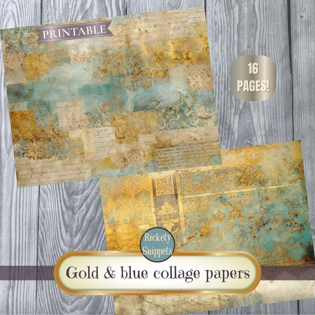 Printable Junk Journal Papers, Distressed Paper, Collage Sheets ...