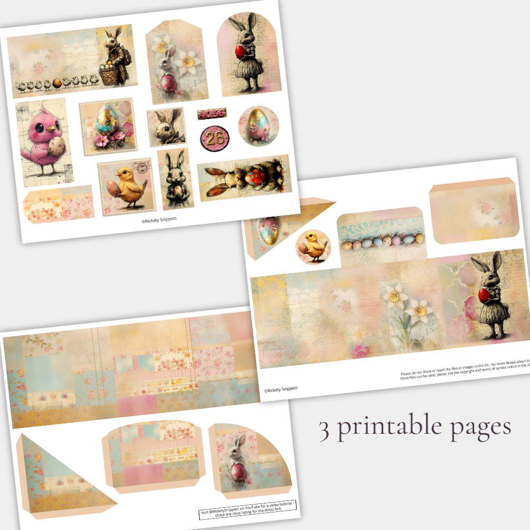 Mini Folio Kit Junk Journal Printables, Mini Junk Journal Kit, Easter ...