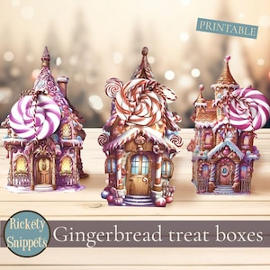 Christmas treat box, printable house box, Christmas gift box printable, make it yourself kit, Christmas favour boxes, digital box template