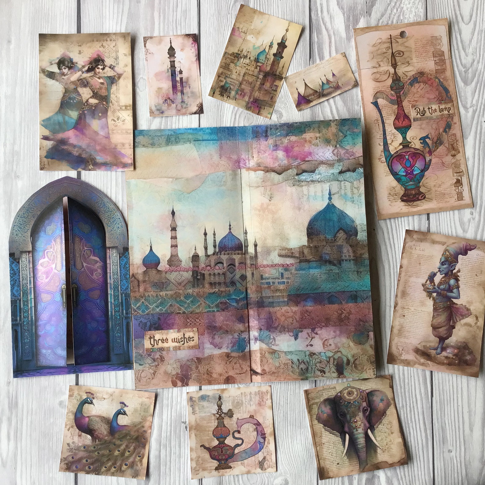 Fantasy Junk Journal, Arabian Nights, Junk Journal Folio Kit, Fairy ...