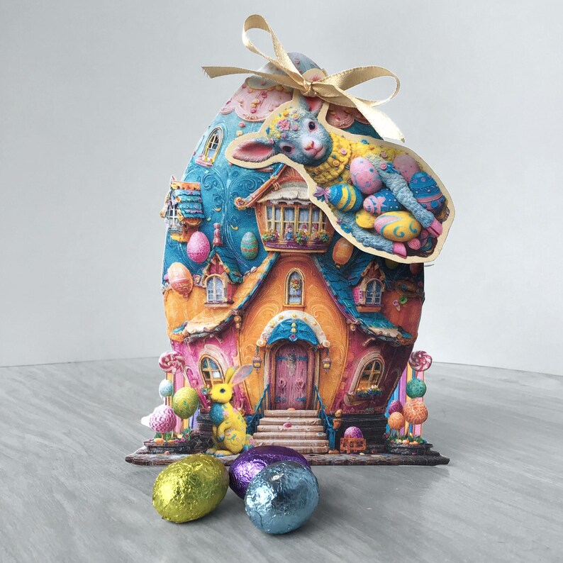 Easter Treat Box, Printable House Kit, Easter Treat Bags, Easter Craft ...