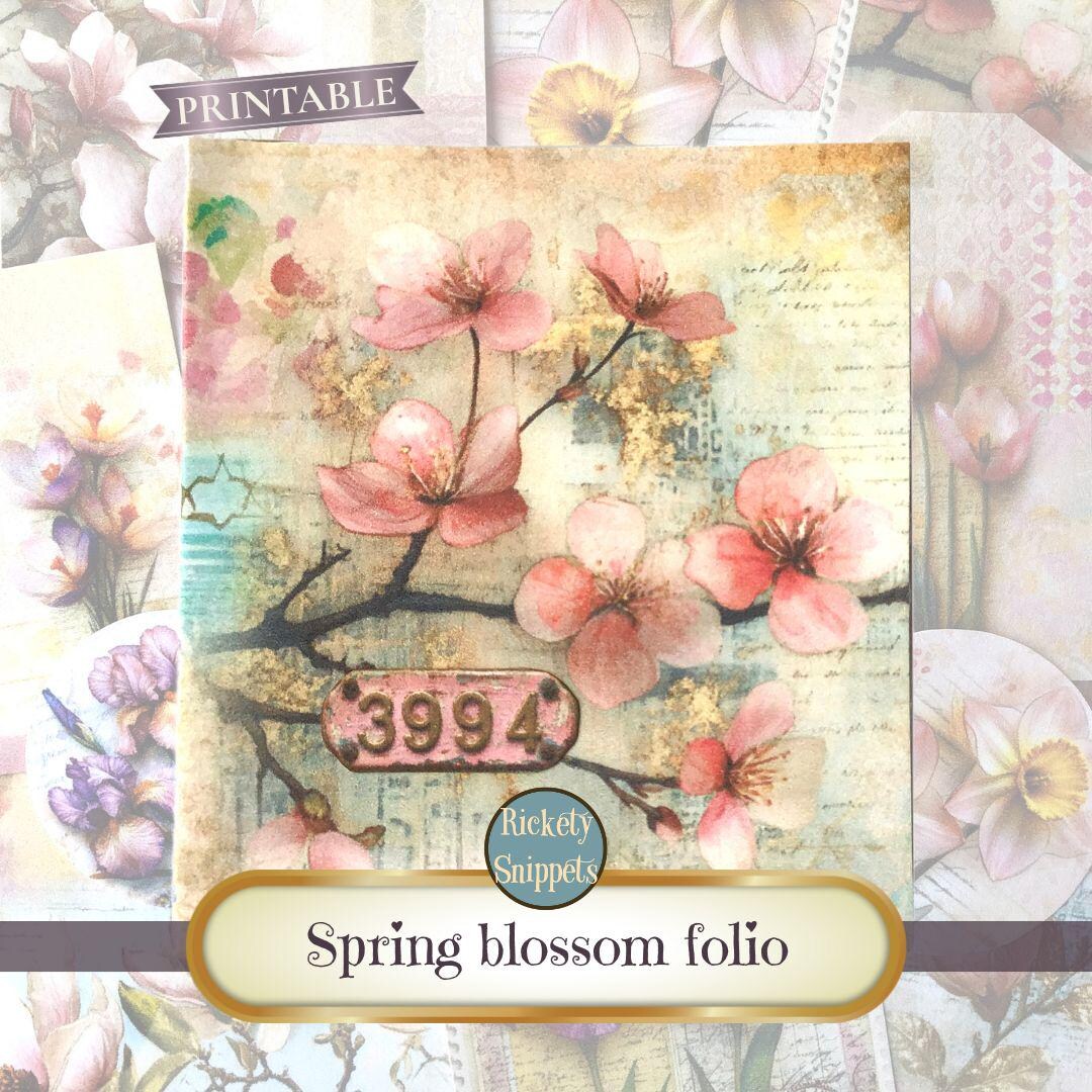 Spring Flowers Junk Journal Kit, Mini Folio Junk Journal Printable Set ...
