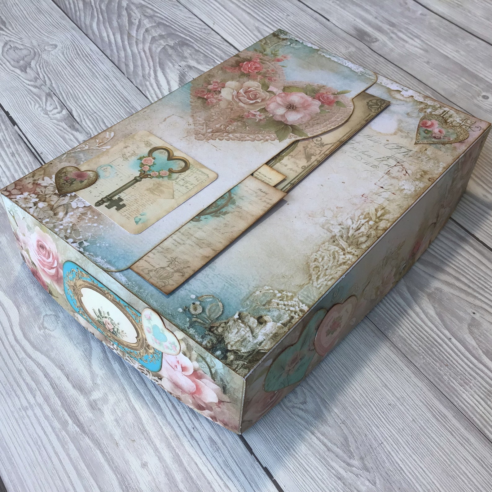 Shabby Valentine Ephemera Box | Decorative Gift Box for Junk Journals ...