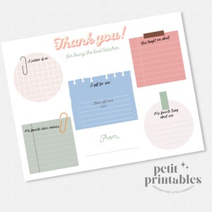 Teacher Appreciation Week Printable - Teacher Letter Printable - About My Teacher - Teacher Appreciation Download - Teacher Thank You