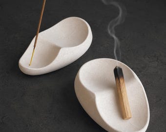 Palo Santo- en wierookhouderset | Minimale wellnessritueelbundel | Modern huisgeurdecor | Japandi-meditatiecadeau | Handgemaakt VK