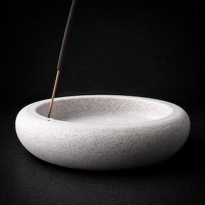 Rökelsehållande skål | Minimalistisk askfångande skåldekor | 3D-utskriven stendekor