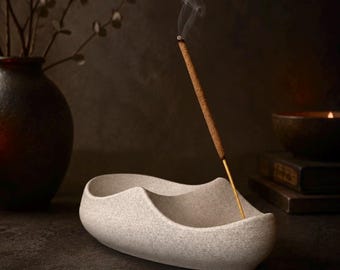 Minimale wierookhouder | Sculpturale wierookbrander | Wellnessritueel decor | Handgemaakt VK