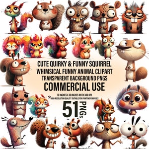 51 niedliche Eichhörnchen Cliparts - süße Wald Illustrationen zur kommerziellen Nutzung zum Download