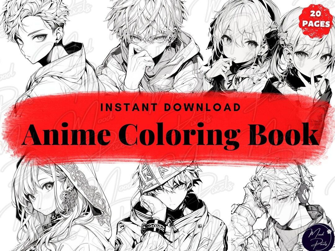 Anime Manga Coloring Book by Moodpixels Anime Coloring Pages for Kids