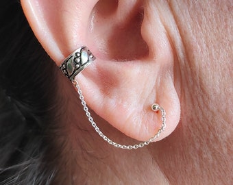 Ear Cuffs - Pendientes Threader - Pendientes com Cadena - Pendientes de Mujeres - Regalo para Mujer - Regalo para Novia - Piercings