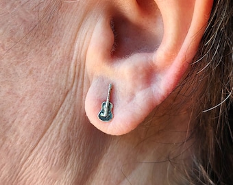 Gitaaroorknopjes + GRATIS willekeurig paar oorbellen - Muziek Damesoorbellen - Sierlijke zilveren studs - Kleine meisjesoorbellen - Schattige oorbellen