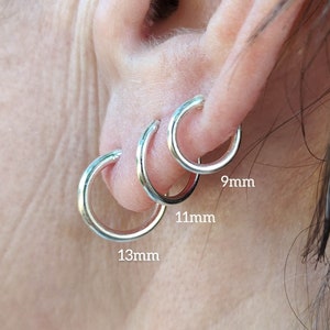 Huggie Hoop Earrings - Sold as a Pair - Dainty Small Hoop Earrings - Sterling Silver Hoops - Minimalist Earrings - Everyday Earrings