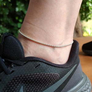 Chain Anklet - Ships Next Day - Sterling Silver Anklet - Ankle Bracelet -  - Tennis Anklet - Summer Jewelry - Foot Jewelry