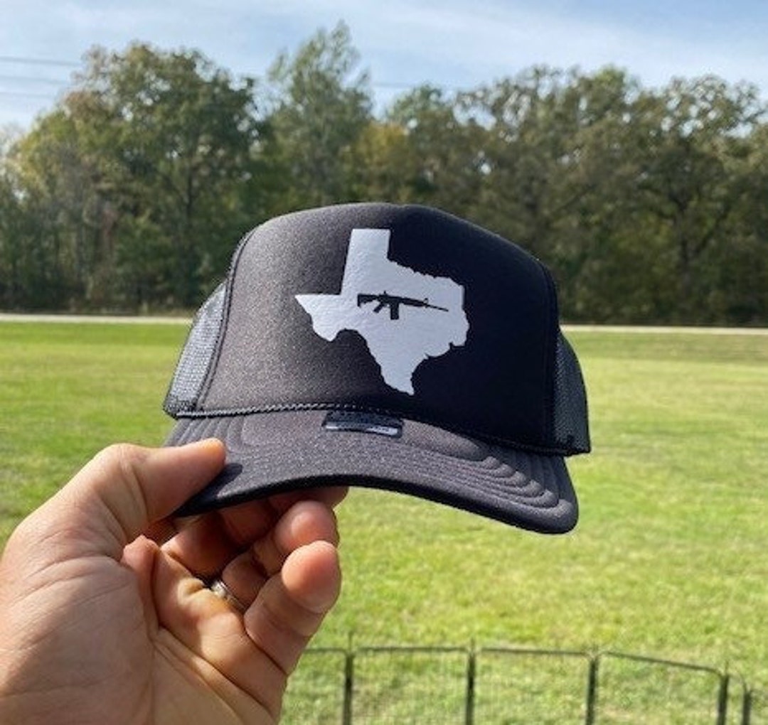Texas AR15 Foam Trucker Hat Black or White Custom DTG Hat Etsy