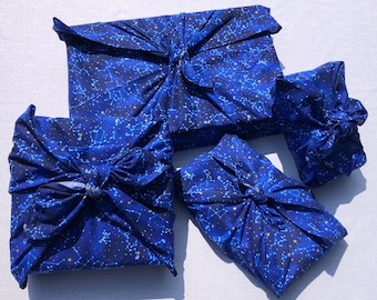 Constellation furoshiki reusable gift wrap | Eco friendly wrapping | Star wrap for holiday or birthday