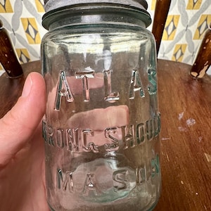 rare blue atlas strong mason jar with original lid