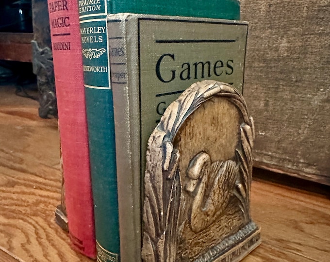 vintage swan bookends