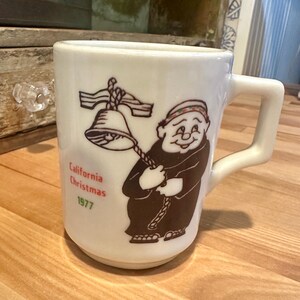 Vintage California missions Christmas mug from 1977, Methodist Hospital of Southern California