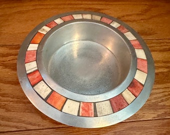 vintage mosaic metal dish