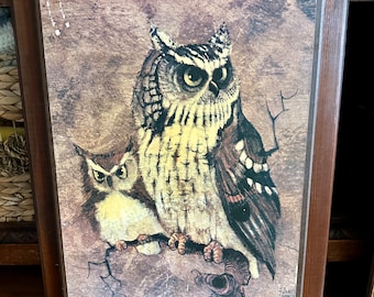 vintage owl artwork