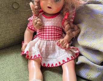 18" ARRANBEE (R&B) composition doll,  human hair wig with original braids and open close eyes.