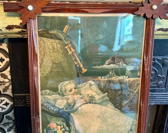 Victorian 1800’s wooden cross frame artwork