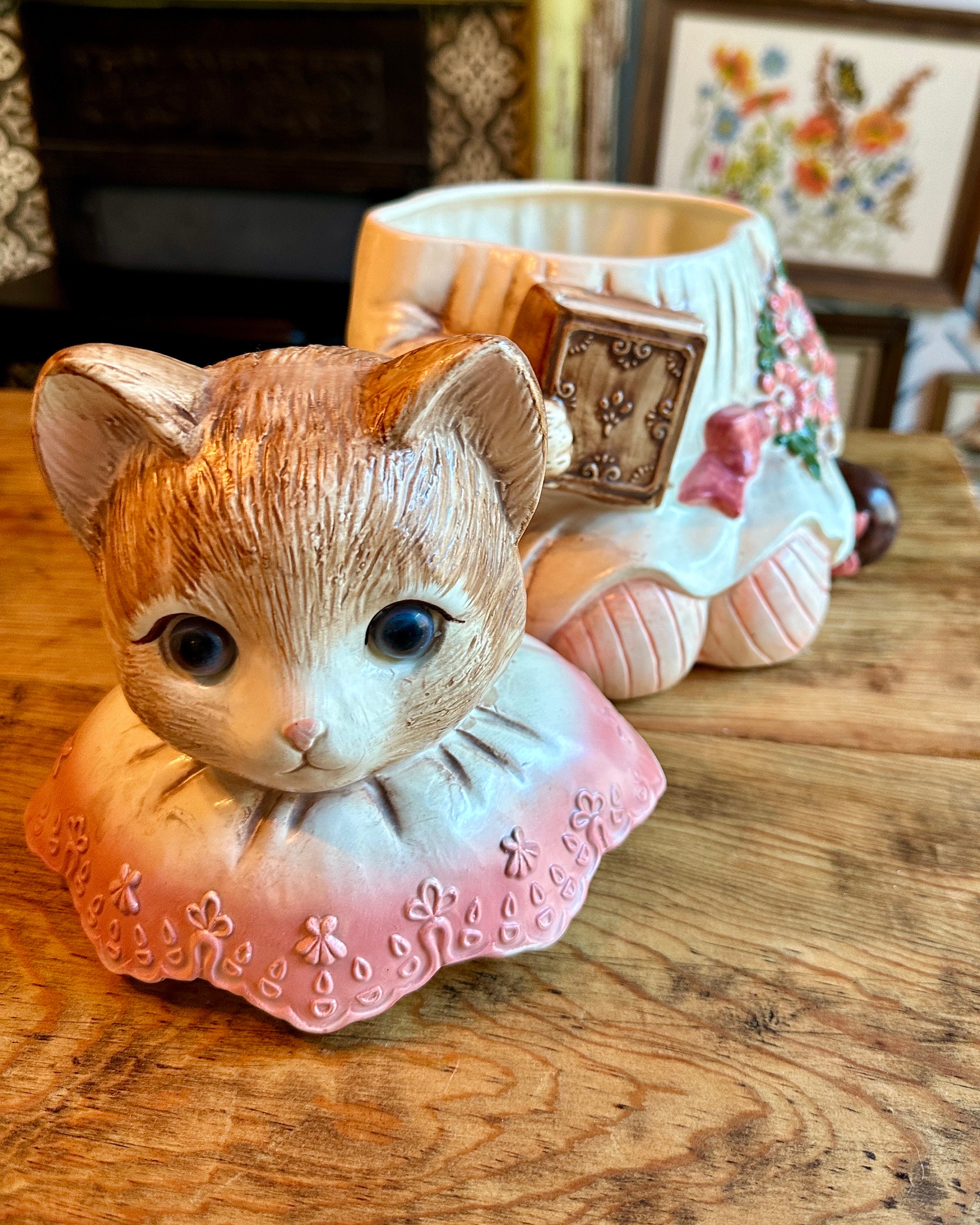 Vintage Cat Cookie Jar - Etsy