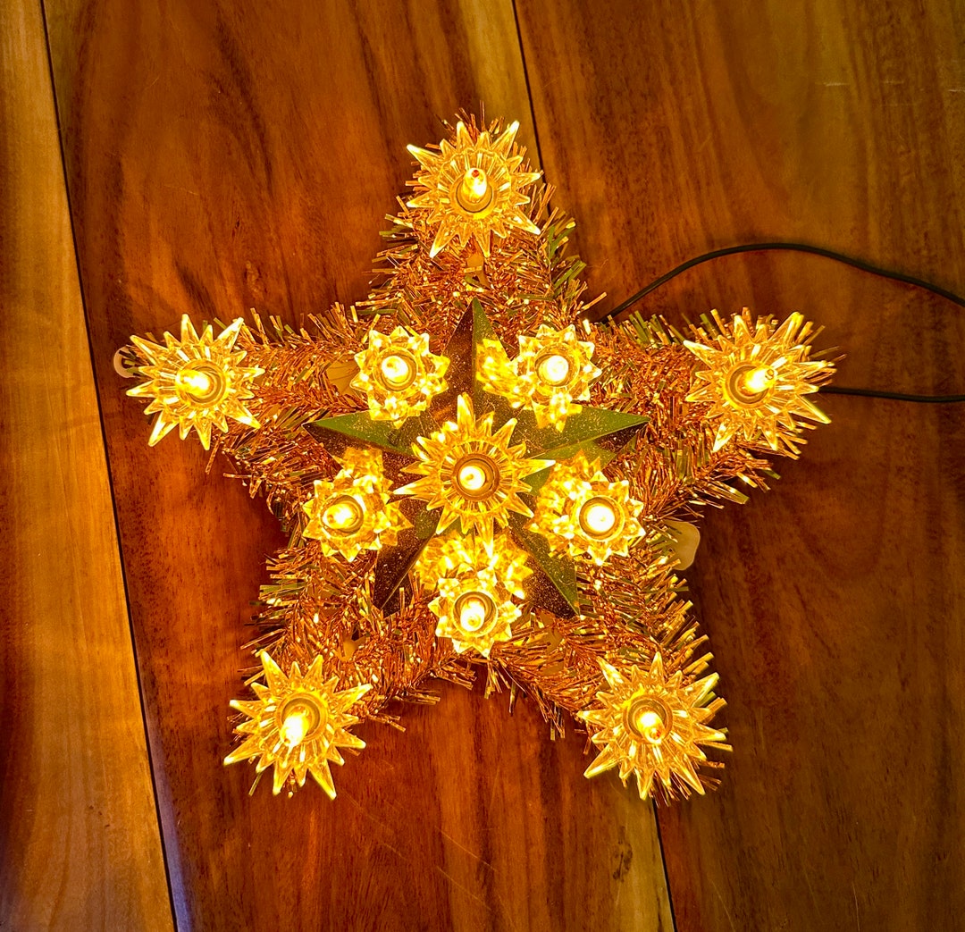 Vintage Retro Light up Tree Topper Etsy