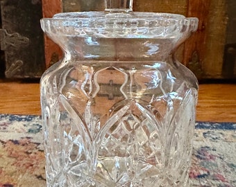 vintage Crystal biscuit jar with lid