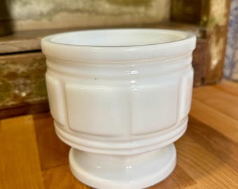 vintage Randall milk glass jardiniere vase, planter