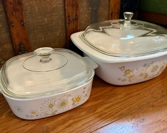 vintage Corning ware baking dishes with lids, sold separately