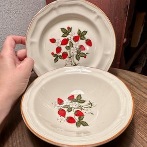 Sold separately, stoneware, strawberry bowl and small plate